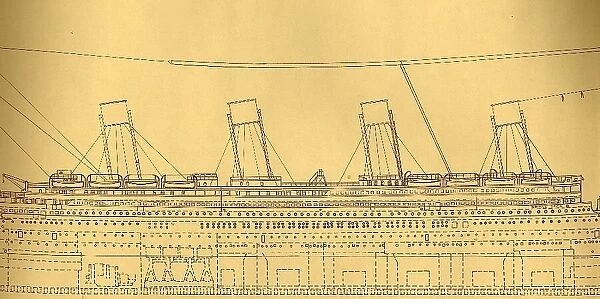 RMS Titanic - large copy plan of the ship