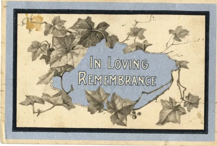 Framed Print : RMS Titanic - In Loving Remembrance card with ivy Framed Print : RMS Titanic - In Loving Remembrance card with ivy