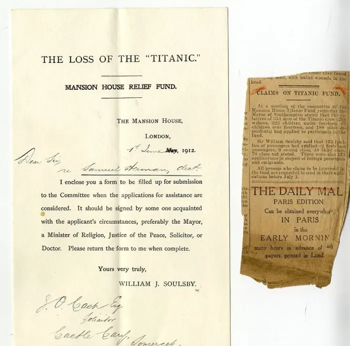 Framed Print : RMS Titanic - Mansion House Relief Fund Framed Print : RMS Titanic - Mansion House Relief Fund