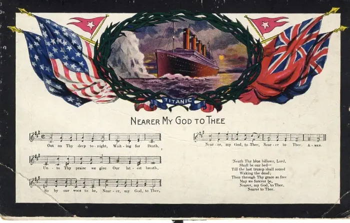Framed Print : RMS Titanic - Nearer My God to Thee postcard with music Framed Print : RMS Titanic - Nearer My God to Thee postcard with music