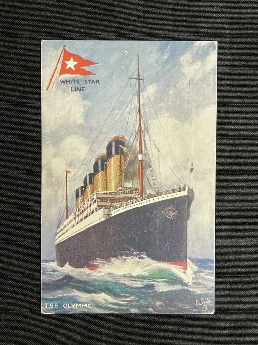 Framed Print : RMS Titanic, and Olympic, postcard from Southampton Framed Print : RMS Titanic, and Olympic, postcard from Southampton