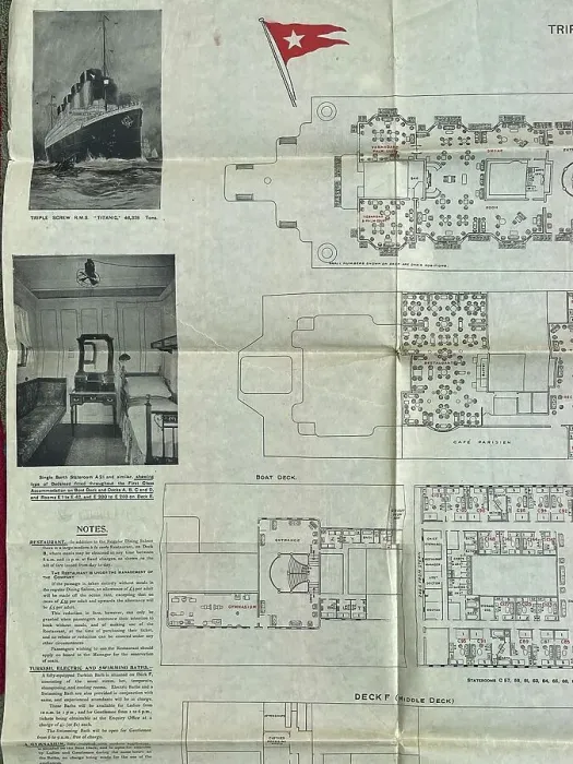 Framed Print : RMS Titanic, plan with photographs Framed Print : RMS Titanic, plan with photographs