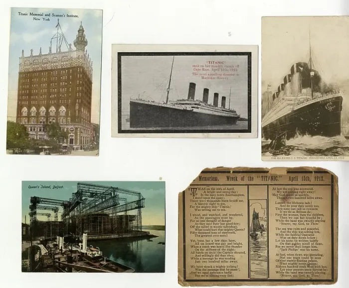 Framed Print : RMS Titanic - five postcards Framed Print : RMS Titanic - five postcards
