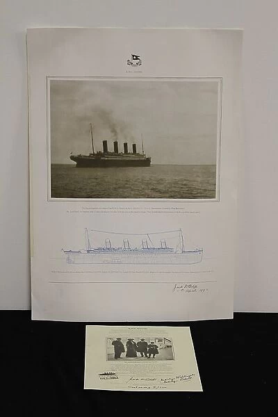 RMS Titanic - print, signed notelet, certificate