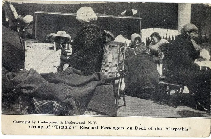 Framed Print : RMS Titanic - rescued passengers on deck of Carpathia Framed Print : RMS Titanic - rescued passengers on deck of Carpathia