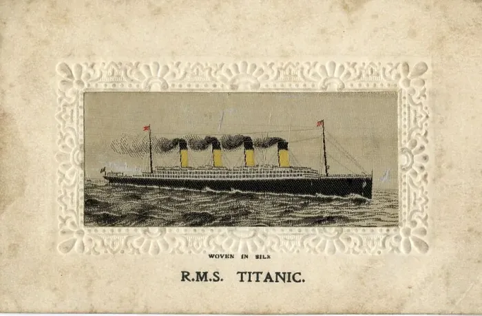 Framed Print : RMS Titanic - silk postcard Framed Print : RMS Titanic - silk postcard