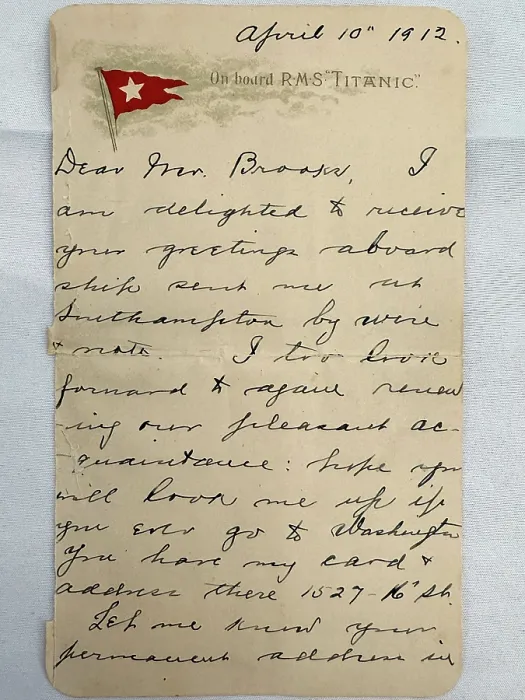 Framed Print : R.M.S. TITANIC - Unique Titanic lettercard from one of the most well known survivors of the disaster Framed Print : R.M.S. TITANIC - Unique Titanic lettercard from one of the most well known survivors of the disaster
