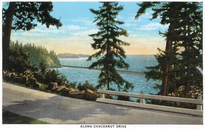 Framed Print : Road by Chuckanut Drive, Washington, USA Date: 1929 Framed Print : Road by Chuckanut Drive, Washington, USA Date: 1929