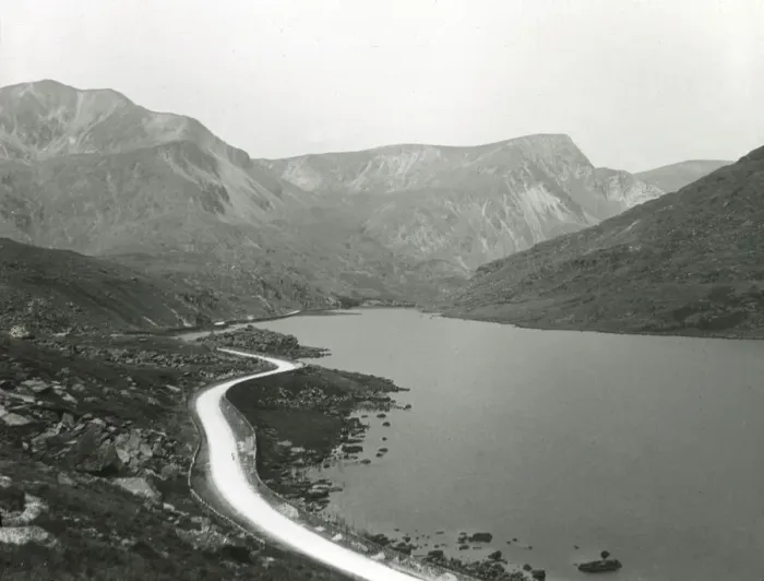 Framed Print : Road by a lake, Snowdonia National Park, North Wales Framed Print : Road by a lake, Snowdonia National Park, North Wales