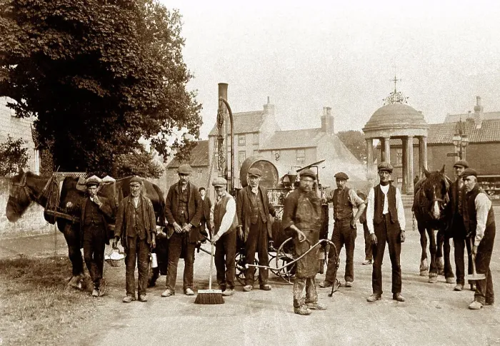 Framed Print : Road repair gang, Tickhill early 1900's Framed Print : Road repair gang, Tickhill early 1900's