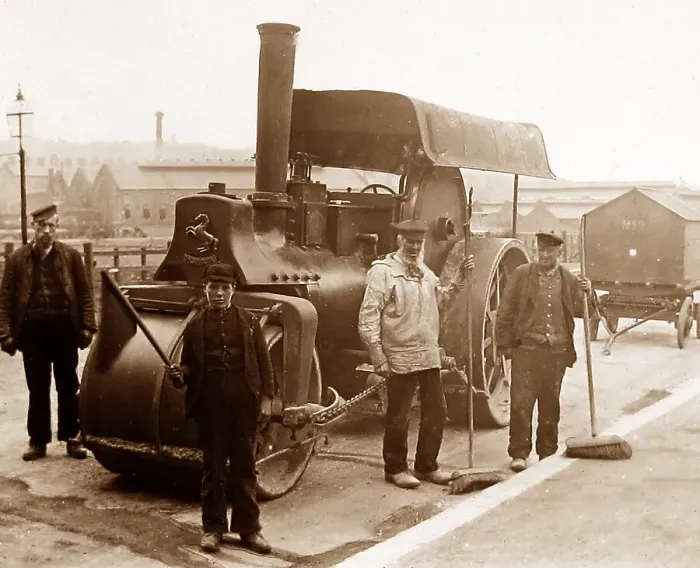 Framed Print : Road repair gang Victorian period Framed Print : Road repair gang Victorian period