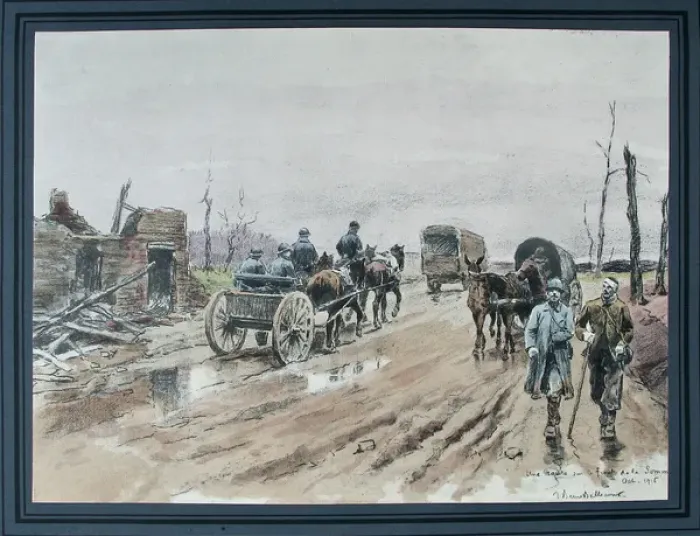 Framed Print : A road on the Somme Front