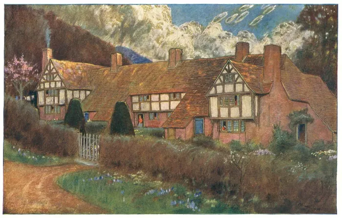 Framed Print : Roadside Cottages, Surrey Framed Print : Roadside Cottages, Surrey