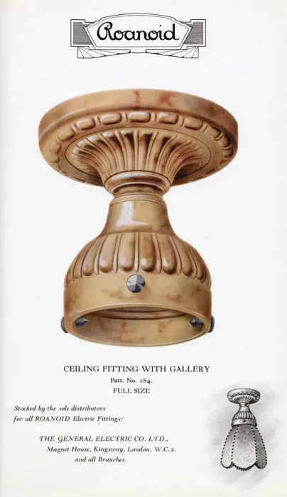 Framed Print : Roanoid bakelite ceiling fitting with gallery Framed Print : Roanoid bakelite ceiling fitting with gallery