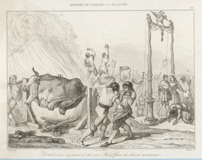 Framed Print : Roasting an Ox Framed Print : Roasting an Ox