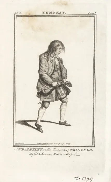 Framed Print : Robert Baddeley as Trinculo in The Tempest, 1768 Framed Print : Robert Baddeley as Trinculo in The Tempest, 1768