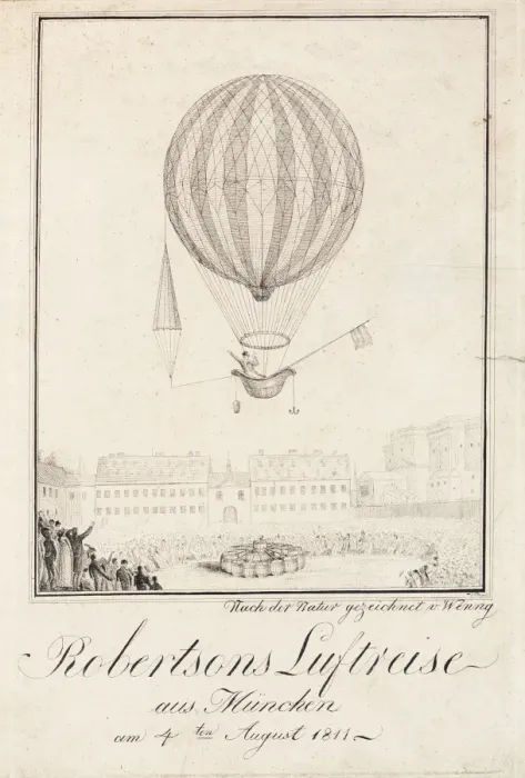 Framed Print : Robertson balloon flight, Munich, Germany Framed Print : Robertson balloon flight, Munich, Germany