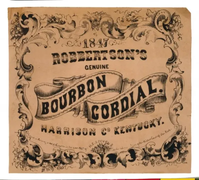 Framed Print : Robertsons Genuine Bourbon Cordial, Harrison Co. Kentucky Framed Print : Robertsons Genuine Bourbon Cordial, Harrison Co. Kentucky