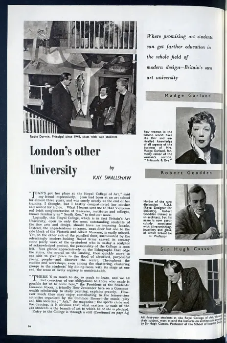 Framed Print : Robin Darwin (1910-1974), principal of the Royal College of Art, with students. Also pictured are faculty members Madge Garland (1898-1990), Robert Goodden (1909-2002) and Sir Hugh Casson (1910-1999). Date: 1954 Framed Print : Robin Darwin (1910-1974), principal of the Royal College of Art, with students. Also pictured are faculty members Madge Garland (1898-1990), Robert Goodden (1909-2002) and Sir Hugh Casson (1910-1999). Date: 1954