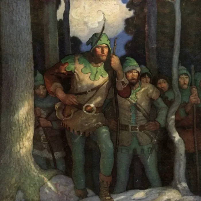 Framed Print : Robin & Merry Men / Forest Framed Print : Robin & Merry Men / Forest