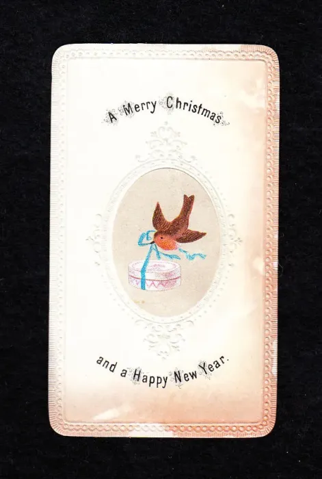 Framed Print : Robin with present on a Christmas and New Year card Framed Print : Robin with present on a Christmas and New Year card