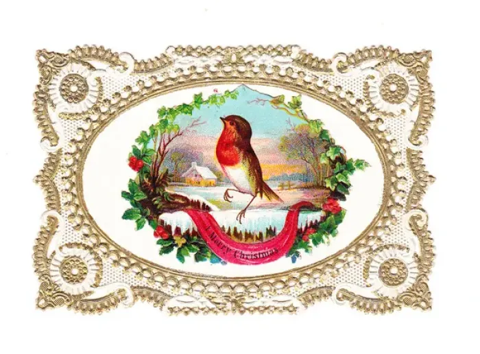 Framed Print : Robin in the snow on a Christmas card Framed Print : Robin in the snow on a Christmas card