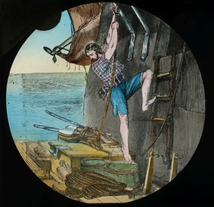 Framed Print : Robinson Crusoe loading the raft Framed Print : Robinson Crusoe loading the raft