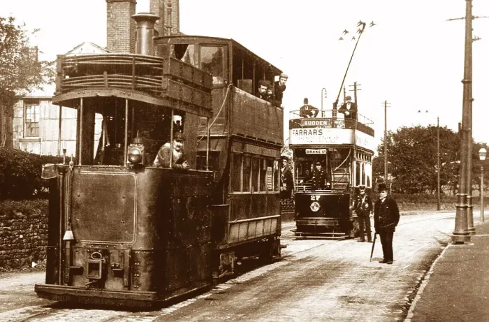 Framed Print : Rochdale steam and electric trams early 1900s Framed Print : Rochdale steam and electric trams early 1900s