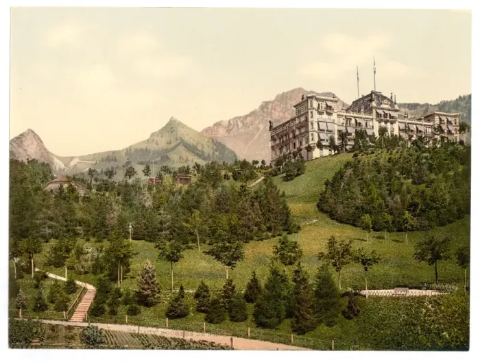 Framed Print : Rochers de Naye, and Dent de Jaman, and Hotel de Caux, Genev Framed Print : Rochers de Naye, and Dent de Jaman, and Hotel de Caux, Genev
