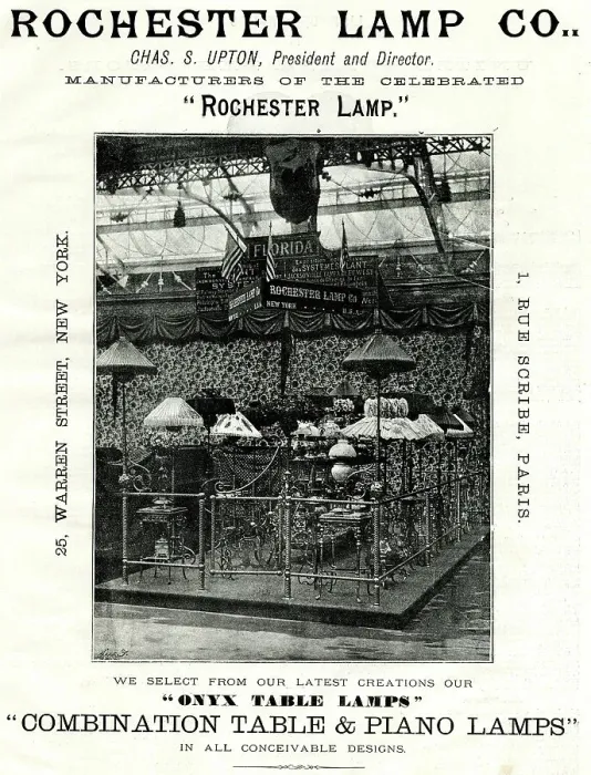 Framed Print : Rochester Lamp Co, Paris Exhibition of 1889 Framed Print : Rochester Lamp Co, Paris Exhibition of 1889