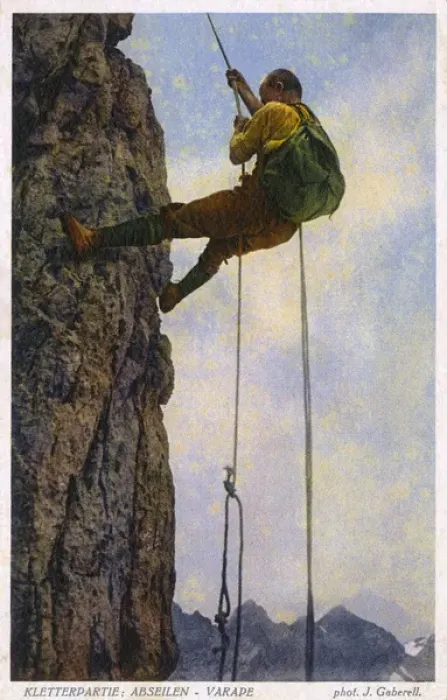 Framed Print : Rock climbing - Abseiling - Switzerland Framed Print : Rock climbing - Abseiling - Switzerland