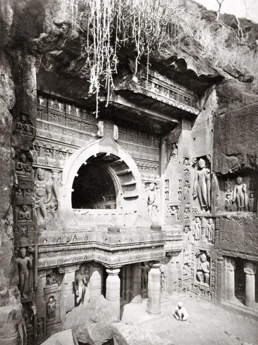 Framed Print : Rock-cut caves, India, c. 1870 s Framed Print : Rock-cut caves, India, c. 1870 s