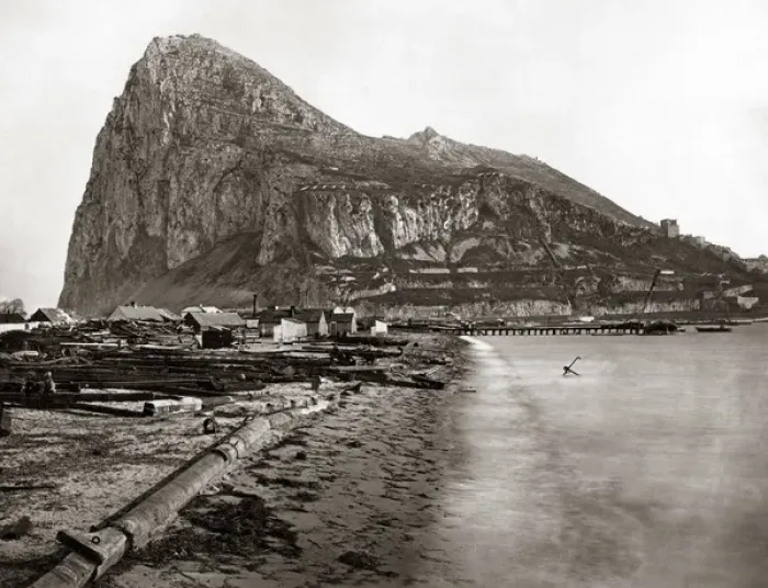 Framed Print : The Rock of Gibraltar, circa 1880s Framed Print : The Rock of Gibraltar, circa 1880s