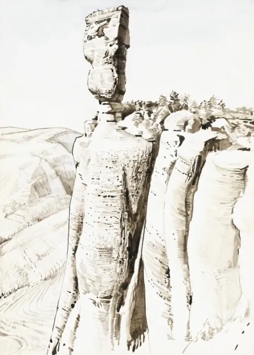 Framed Print : Rock perched precariously on clifftop Framed Print : Rock perched precariously on clifftop