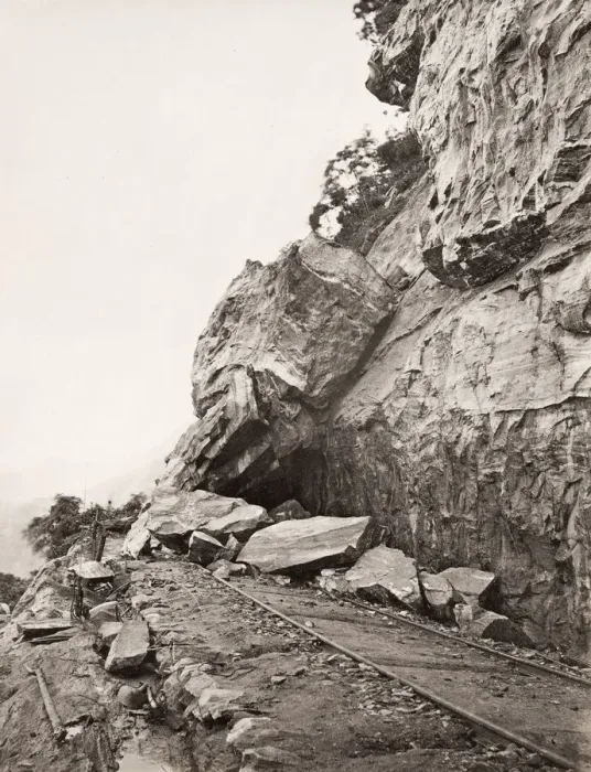 Framed Print : Rockfall, Kandy railway, Ceylon, Sri Lanka Framed Print : Rockfall, Kandy railway, Ceylon, Sri Lanka