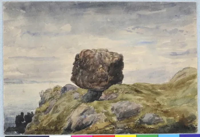 Framed Print : Rocking Stone, Browns Bay, Islandmagee Framed Print : Rocking Stone, Browns Bay, Islandmagee