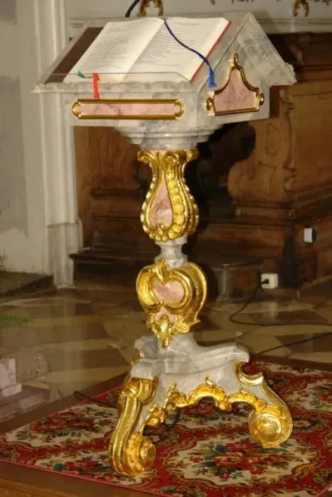 Framed Print : Rococo lectern, Studienkirche, Dillingen, Bavaria, Germany