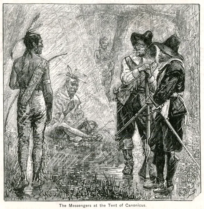 Framed Print : Roger Williams Negotiating with Canonicus Framed Print : Roger Williams Negotiating with Canonicus