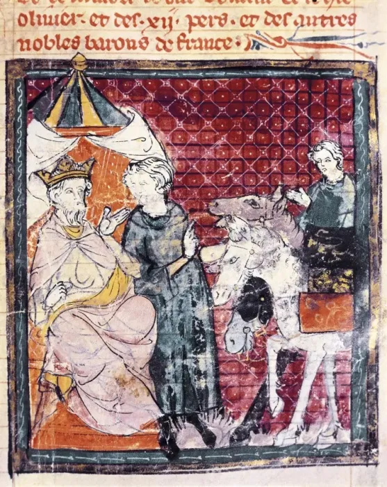 Framed Print : Roland says goodbye to Charlemagne. Scene from Framed Print : Roland says goodbye to Charlemagne. Scene from