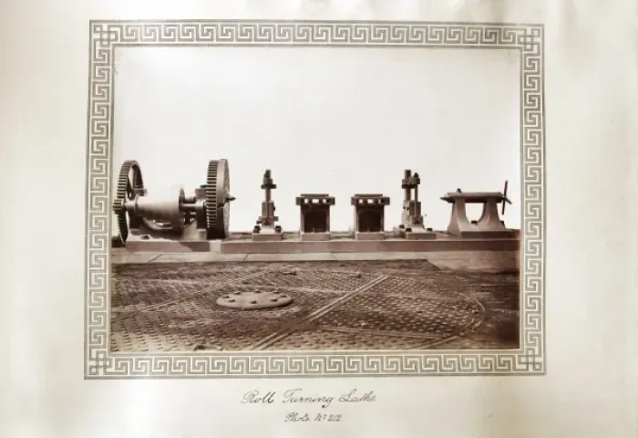 Framed Print : Roll turning lathe Framed Print : Roll turning lathe