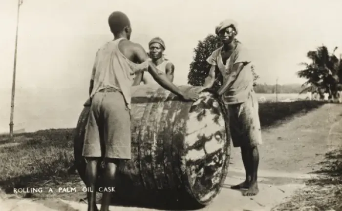 Framed Print : Rolling a Palm Oil Cask - Nigeria Framed Print : Rolling a Palm Oil Cask - Nigeria