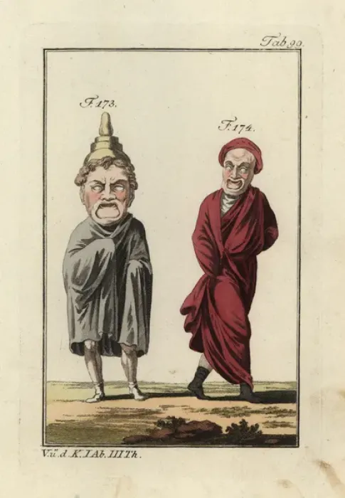 Framed Print : Roman actors in masks