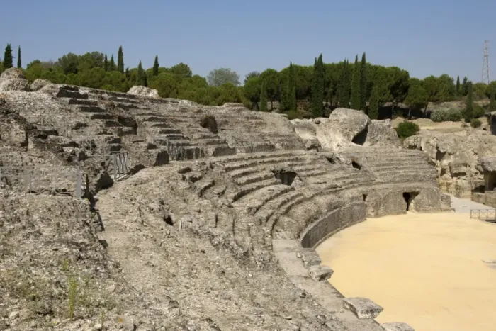 Framed Print : Roman amphitheatre. 2nd century BC. Italica. Spain Framed Print : Roman amphitheatre. 2nd century BC. Italica. Spain