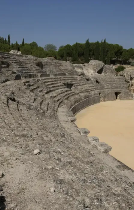 Framed Print : Roman amphitheatre. 2nd century BC. Italica. Spain Framed Print : Roman amphitheatre. 2nd century BC. Italica. Spain