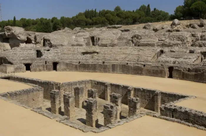 Framed Print : Roman amphitheatre. 2nd century BC. Italica. Spain Framed Print : Roman amphitheatre. 2nd century BC. Italica. Spain