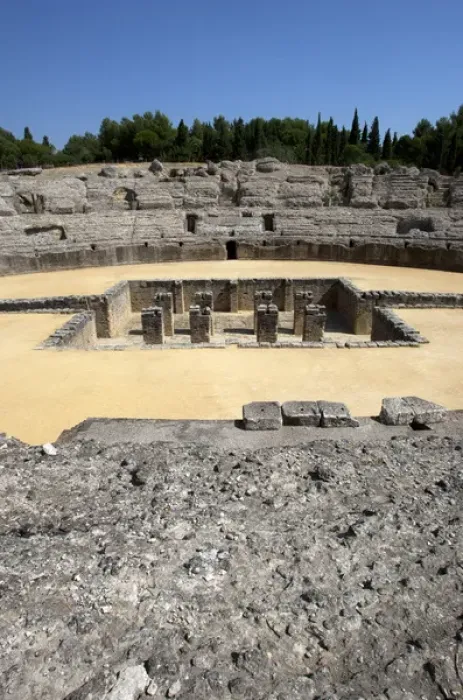 Framed Print : Roman amphitheatre. 2nd century BC. Italica. Spain Framed Print : Roman amphitheatre. 2nd century BC. Italica. Spain