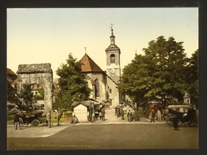 Framed Print : The roman arch and the church, Aix, France Framed Print : The roman arch and the church, Aix, France