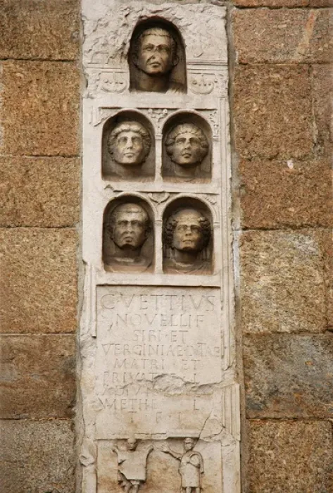 Framed Print : Roman Art. Gravestone, dating the 1st century AD. Porta Nuov Framed Print : Roman Art. Gravestone, dating the 1st century AD. Porta Nuov