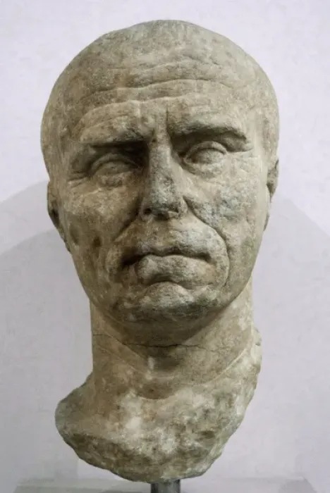 Framed Print : Roman Art. An old man head. 1st century B. C Framed Print : Roman Art. An old man head. 1st century B. C