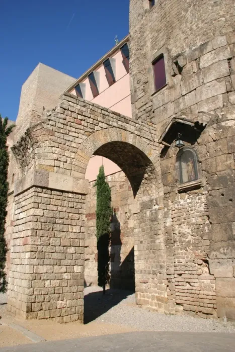 Framed Print : Roman Art. Ruins ot the roman wall and two arches from the a Framed Print : Roman Art. Ruins ot the roman wall and two arches from the a